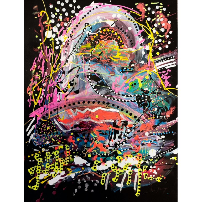 tableau abstrait vertical et flashy