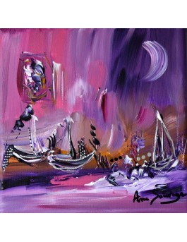 L'océan dessert - tableau violet rose