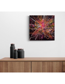 tableau abstrait multicolore design reliefs