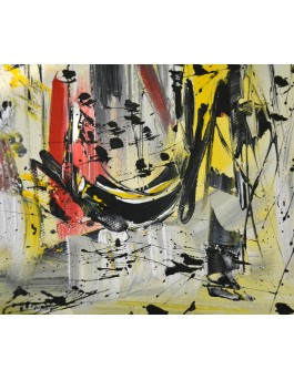 Peinture abstraite jaune