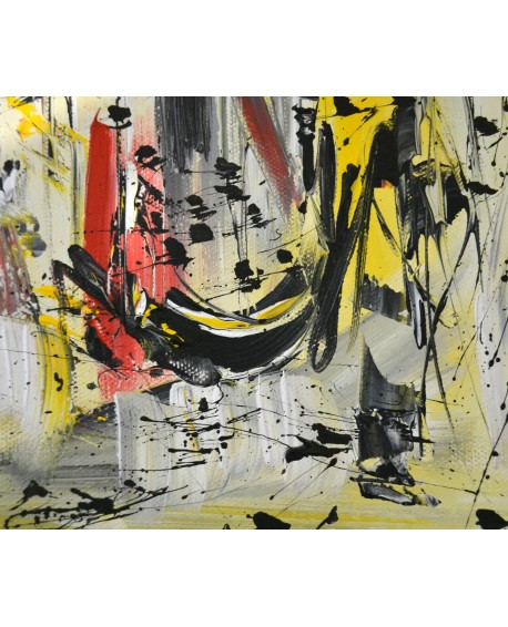 Peinture abstraite jaune