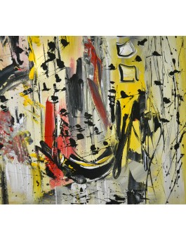 Peinture abstraite jaune