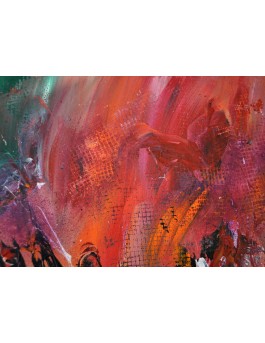 Feu maritime - Tableau abstrait rouge orange