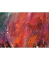 Feu maritime - Tableau abstrait rouge orange