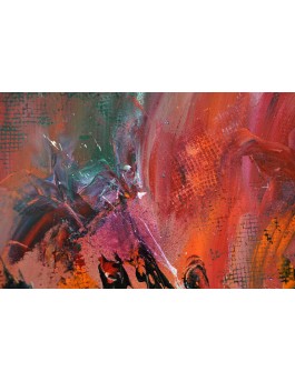 Feu maritime - Tableau abstrait rouge orange