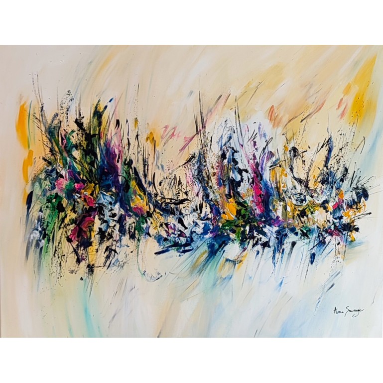 grand tableau abstrait coloré
