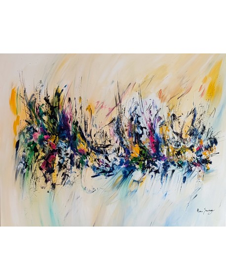 grand tableau abstrait coloré