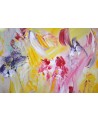 L'oiseau papillon - Peinture de fleurs abstraites