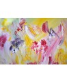 L'oiseau papillon - Peinture de fleurs abstraites