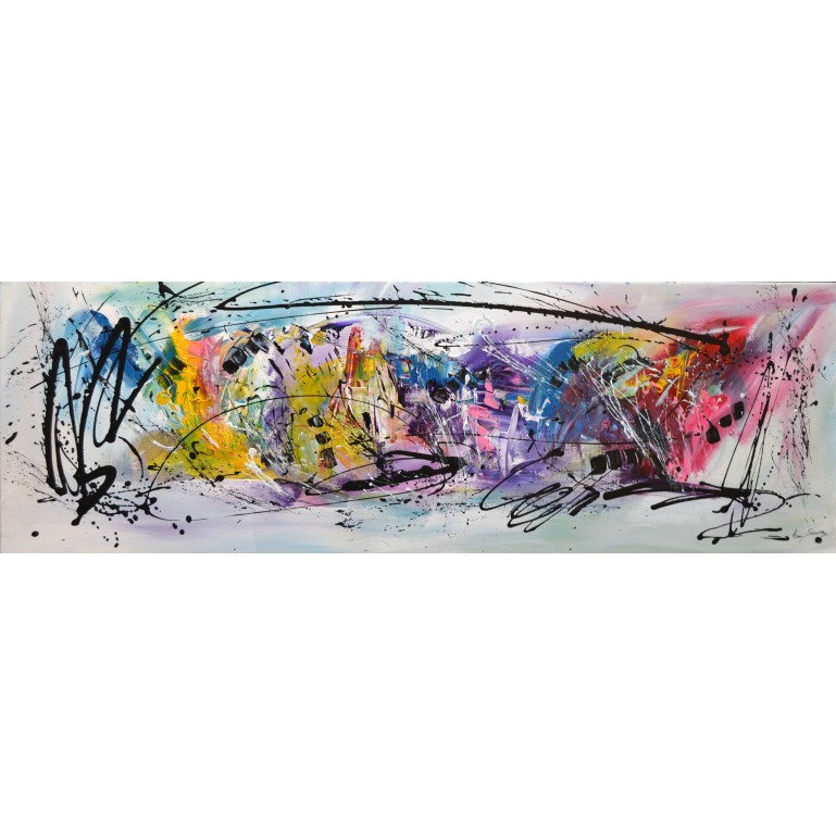 Tableau abstrait panoramique design