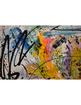 Tableau abstrait panoramique design