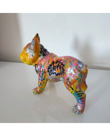 statue pop art chien bouledogue
