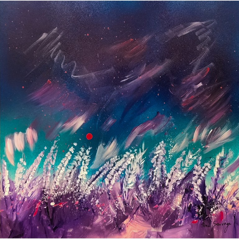 tableau abstrait fleurs