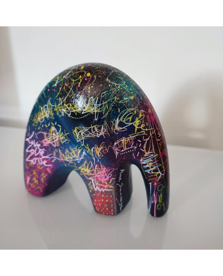 statuette éléphant colorée