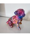 sculpture bouledogue colorée