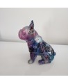 statue pop art colorée résine bouledogue