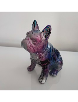 bouledogue pop art résine