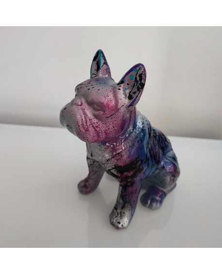 bouledogue pop art résine