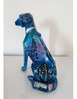 statue chien coloré