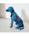 sculpture chien pop art bleu