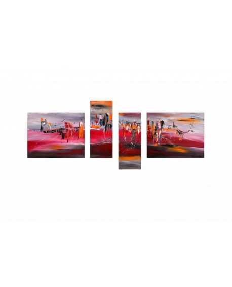 peinture abstraite contemporaine quadriptyque Les tours explosives