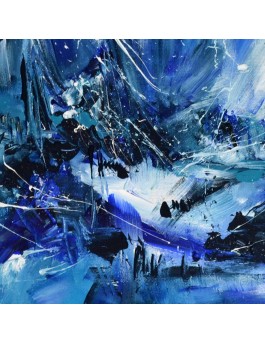 Tableau abstrait contemporain bleu