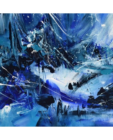 Tableau abstrait contemporain bleu