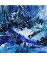 Tableau abstrait contemporain bleu