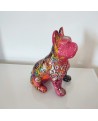 statue bouledogue multicolore