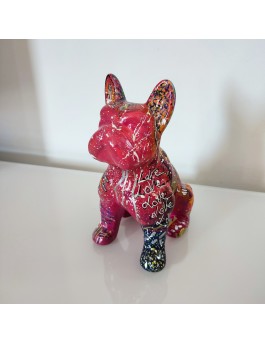 statue chien céramique coloré
