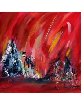 Tableau moderne abstrait rouge