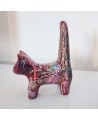 sculpture chat rouge céramique