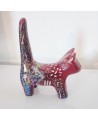 statue chat moderne rouge