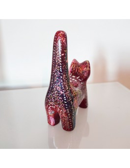 statue chat rouge pop art