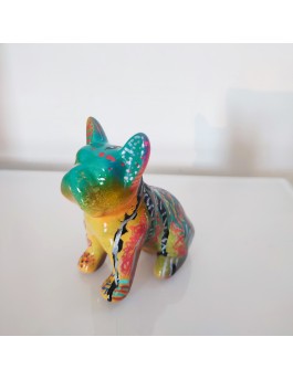 statue bouledogue pop art céramique