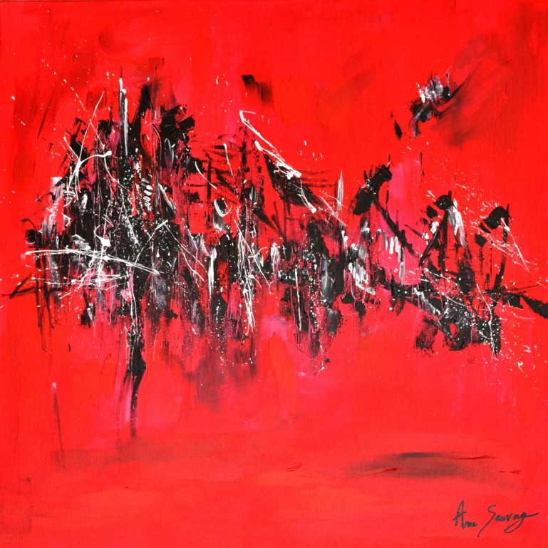 tableau moderne rouge