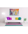 grand tableau abstrait multicolore