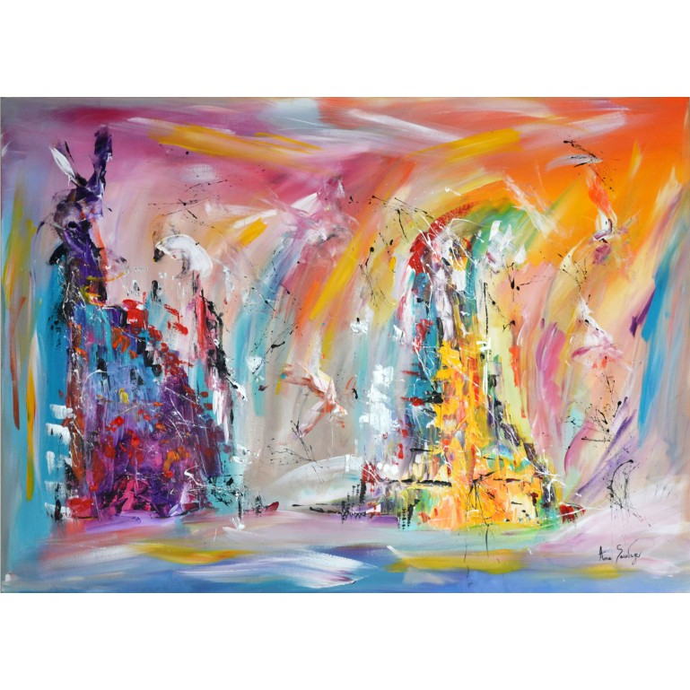 grand tableau multicolore et moderne