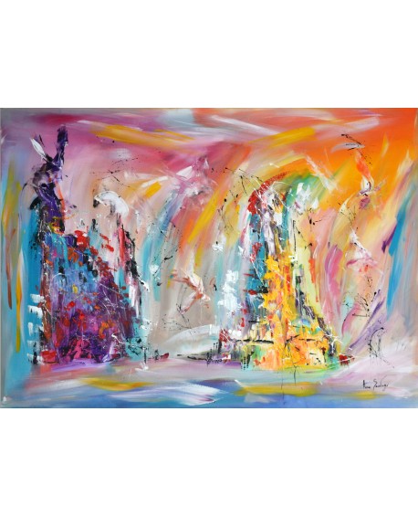 grand tableau multicolore et moderne