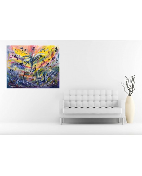 grand tableau abstrait contemporain