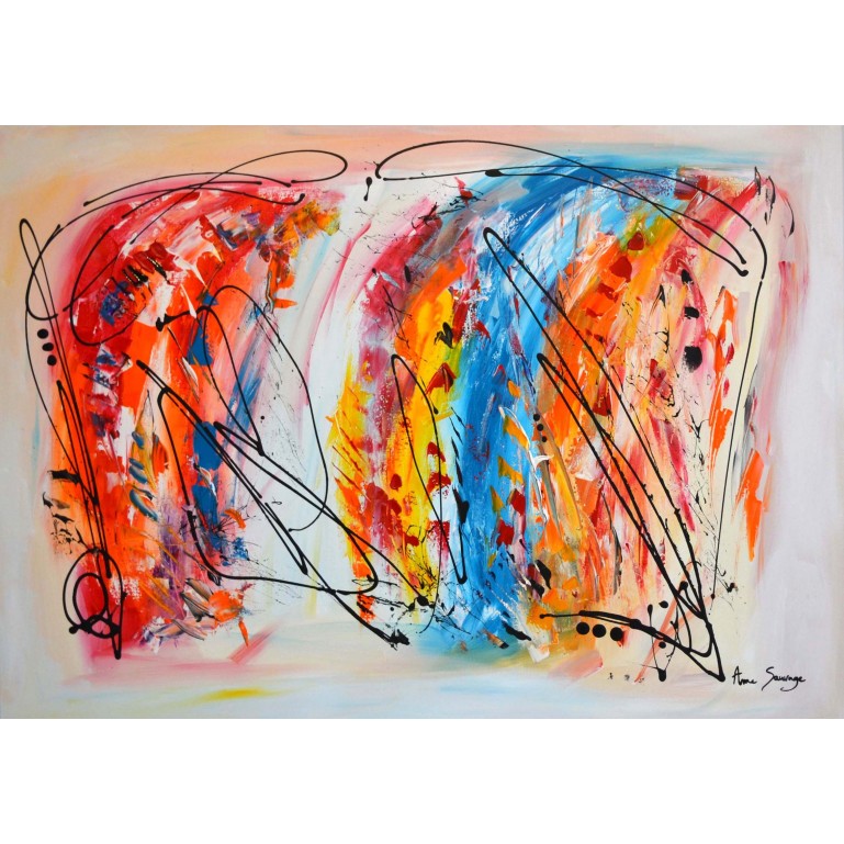 grand tableau moderne multicolore