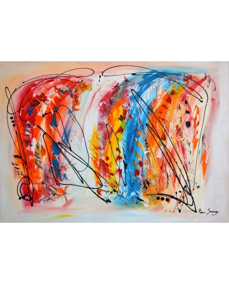 grand tableau moderne multicolore