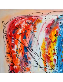 grand tableau moderne multicolore
