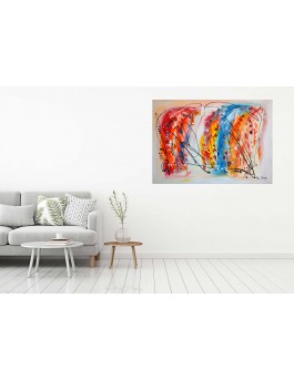 grand tableau moderne multicolore