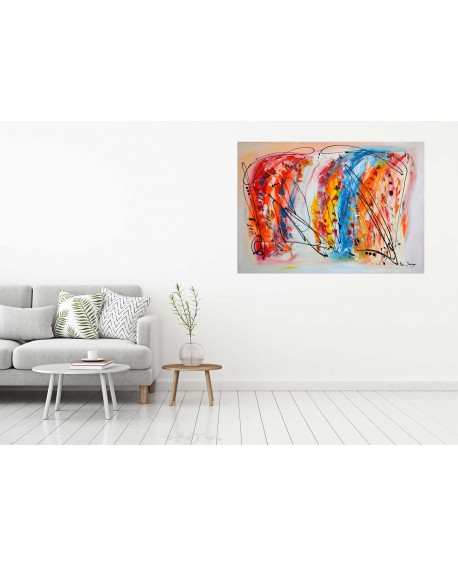 grand tableau moderne multicolore