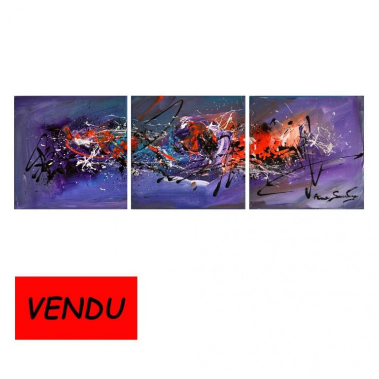 peinture abstraite tryptique Big Bang