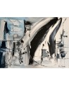 tableau abtrait gris bleu