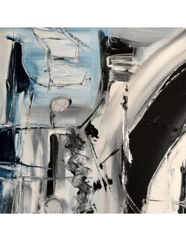 tableau abtrait gris bleu