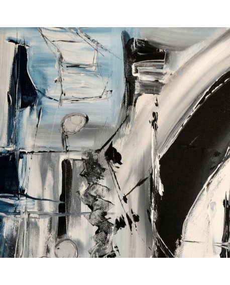 tableau abtrait gris bleu