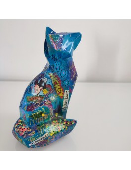 statue renard coloré